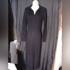 LaModa knit long sleeve button sweater dress black size medium